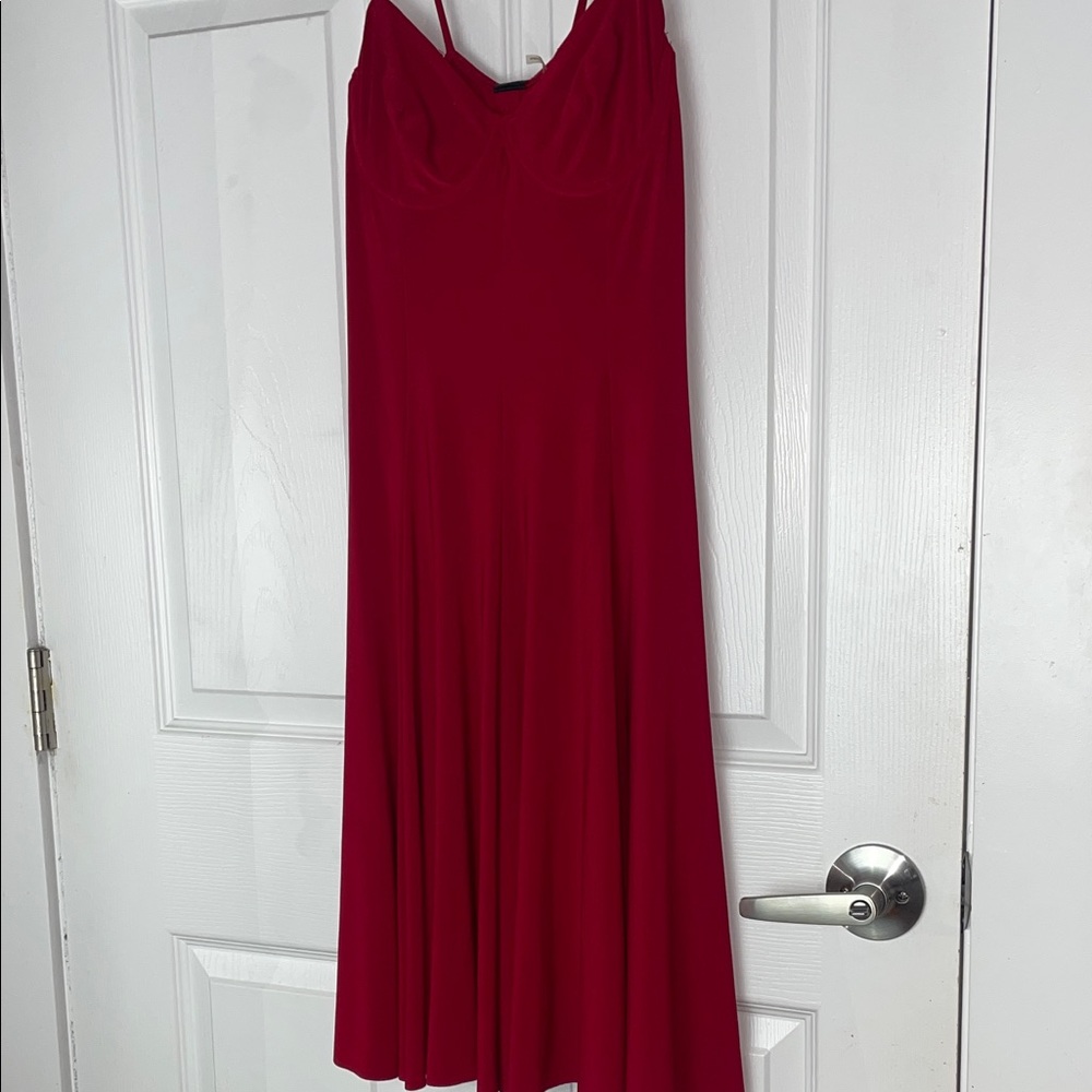 Norma Kamali Vibrant Red Midi Dress